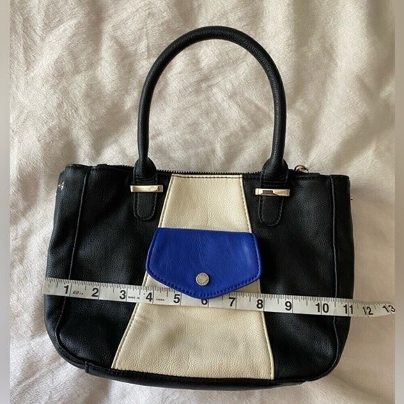 Steve Madden Small Faux Leather Colorblock Handbag Crossbody Strap Multi Pockets - Picture 9 of 12